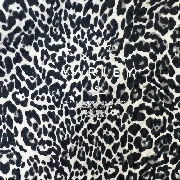 Varley Luna Legging Mini Cheetah Size S Black and White Leopard Print Tights - Picture 6 of 8